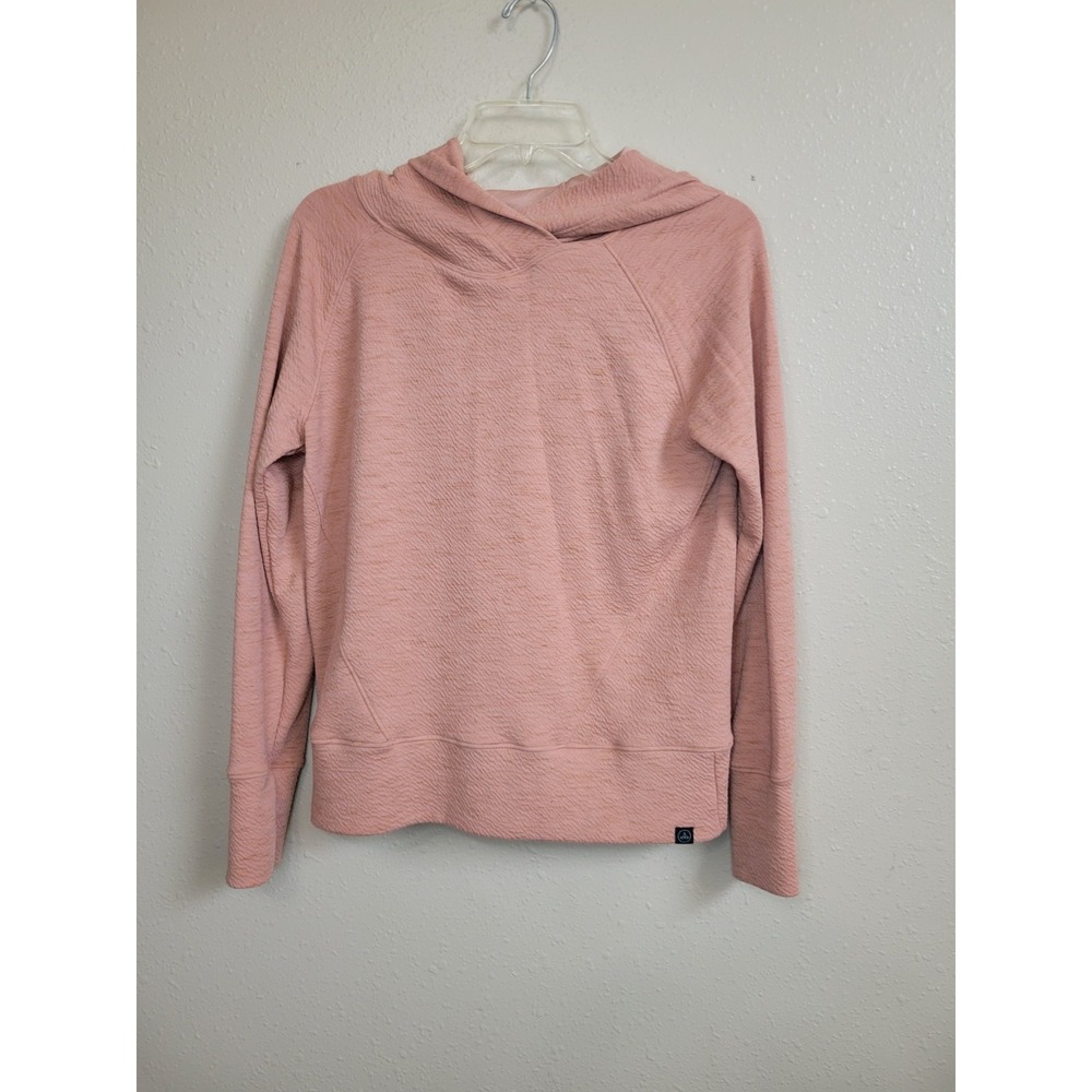 Prana Textured Cowl Neck Hoodie Long Sleeve Athleisure Casual Women Size XS